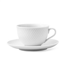 Lyngby Porcelain RHOMBE Filiżanka ze Spodkiem 240 ml