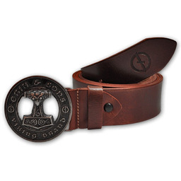 Skórzany pasek ERIK & SONS HAMMER brązowy-120 cm.