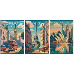 Zeszyt A4 96 kartek linia z marginesem Retro