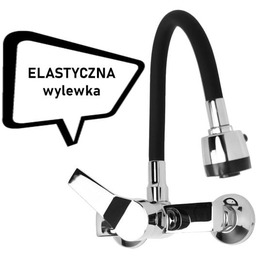 FLEXI Bateria kuchenna ścienna CZARNA / CHROM