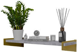 Elior Półka ścienna na książki złoty + beton