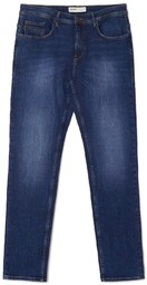 Cropp - Niebieskie jeansy slim - Granatowy
