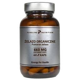 Pureline Nutrition Żelazo organiczne (Fumaran żelaza), 60 kaps.