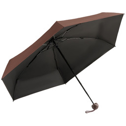Brązowy, składany mini parasol podróżny - Peterson