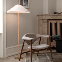 Lampa Podłogowa GUBI, 9602, biały, salon, tkanina tekstylia,