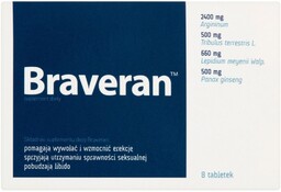 Braveran Tabletki wspomagające libido dla mężczyzn suplement diety