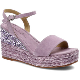 Alma En Pena Fioletowe Sandały Eleganckie Buty Damskie