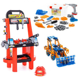 Zestaw Majsterkowicza "Super Mechanik" + Zestaw Narzędzi Klocki