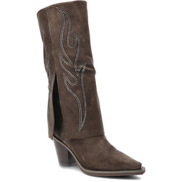 Alma En Pena Brązowe Kozaki Eleganckie Buty Damskie