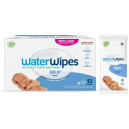 Zestaw WaterWipes BIO Chusteczki nawilżane wodne, 12 x