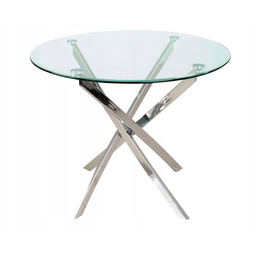Stół Agis transparentny/chrom fi 90cm Sig