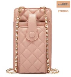 Pikowana torebka / saszetka na telefon 19*10,5*2cm, PINK