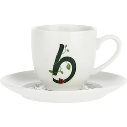 Porcellana Solotua kubek do kawy z spodkiem litera