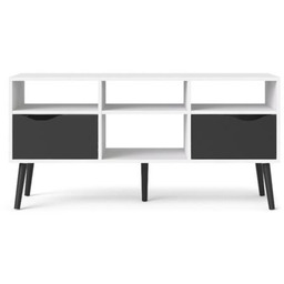 Szafka RTV biała / czarna mat 117 cm