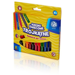 Kredki świecowe trójkątne 12k Astra nr 2893 112893