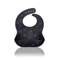 PETITE&MARS Śliniak silikonowy Sam grafitowy