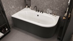Besco Avita 170x75cm wanna asymetryczna lewa + obudowa