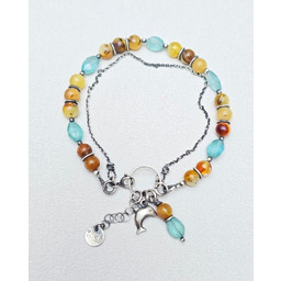 Pakamera Bransoletka Bursztyn z Apatytem