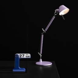 Lampa Stołowa Artemide, Tolomeo Micro, fioletowy, gabinet pracownia,