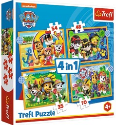 Trefl PUZZLE 4W1 WAKACYJNY PSI PATROL TREFL