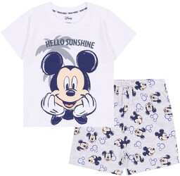 Szaro-biały, letni komplet niemowlęcy Myszka Mickey DISNEY, OEKO-TEX
