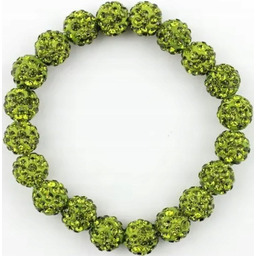 Zielona Bransoletka z Koralików Shamballa Elastyczna Ręcznie Robiona