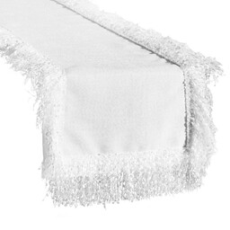 Eurofirany Obrus bieżnik 40x140 Jasper biały z frędzelkami
