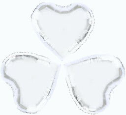 Balony foliowe Serca srebrne - 23 cm -