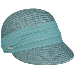 Czapka z Daszkiem Słomiana Grace by Seeberger, turkusowy,