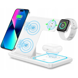 Biała stacja ładująca 3 w 1 do telefonu