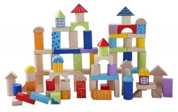 Klocki drewniane kolorowe 100 sztuk Ecotoys