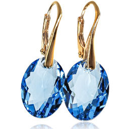 Piękne Kolczyki Kryształy Crystal Classic Ice Blue Złote