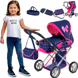 Kinderplay wózek dla lalek spacerówka gondola 3w1, KP0200T