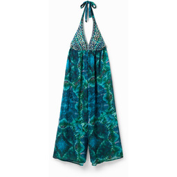 Sukienka maxi z dekoltem halter arty tie-dye