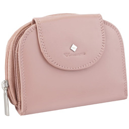 Kochmanski damski portfel skórzany pudrowy różowy mały zamek
