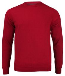 Sweter Czerwony Klasyczny Męski Bawełniany, Okrągły Dekolt (U-neck)