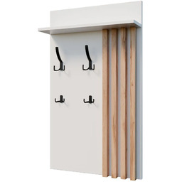 Edinos Biały wieszak ścienny z półką i lamelami