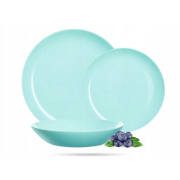 Serwis obiadowy dla 6 osób 18 elementów turkusowy