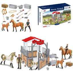 WOOPIE Zestaw Stajnia Zagroda dla Koni Figurki 18