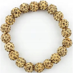 Żółta Bransoletka z Koralików Shamballa Elastyczna Ręcznie Robiona