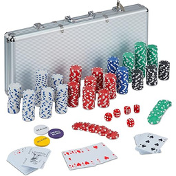 Relaxdays Etui do pokera 500 żetonów pokerowych bez
