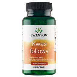SWANSON Folic Acid 800 mcg, 250 kapsułek