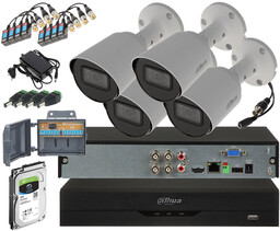 Zestaw monitoring Dahua 4 kamery HAC-HFW1200T-0280B-S5 Full HD