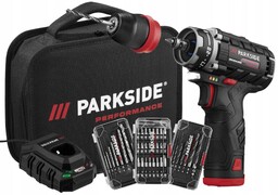 Parkside Performance wiertarko-wkrętarka 12V Aku Ładowarka Akcesoria