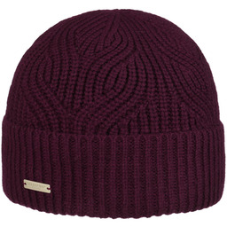 Czapka z Mankietem Merla Merino by Seeberger, śliwkowy,