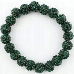 Zielona Bransoletka z Koralików Shamballa Elastyczna Ręcznie Robiona