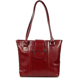 Torebka skórzana damska na ramię bordowa DAN-A T363