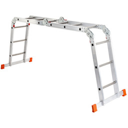 Aluminiowa uniwersalna drabina przegubowa, 4x3 szczeble, długość 3,565