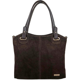 Duża elegancka torebka z naturalnej skóry i zamszu