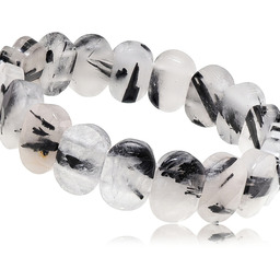 Naturalny Kwarc Turmalin Piękna Bransoletka